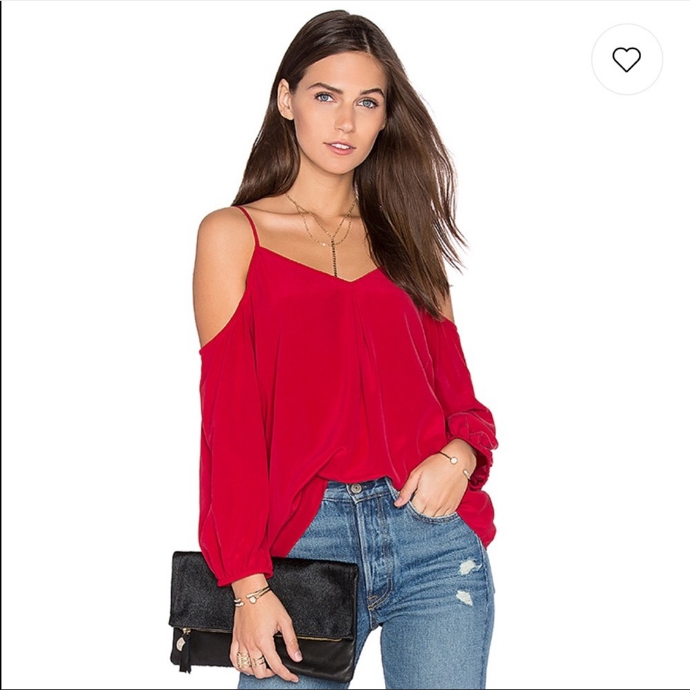Joie off the shoulder silk top
